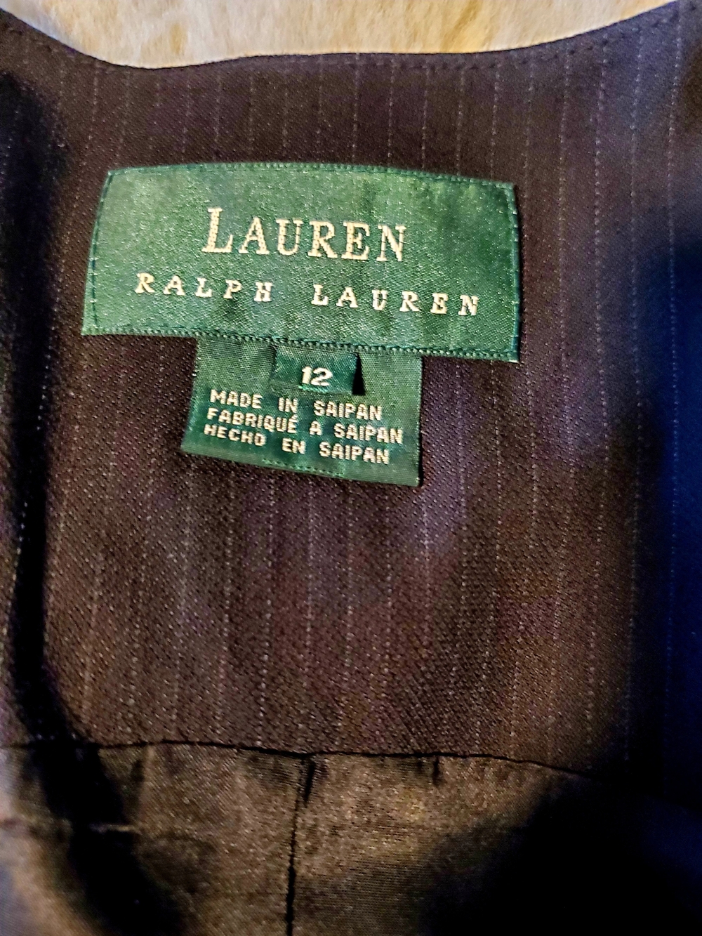 Lauren Ralph Lauren Vintage Y2K Black Pinstripe Vest 12 Equestrian Old Money - Picture 4 of 10